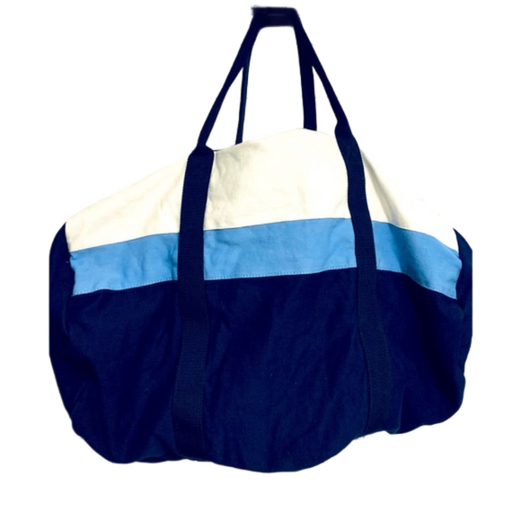 Brandy Melville Handbags - New Brandy Melville John Galt blue white striped large canvas Duffle Bag